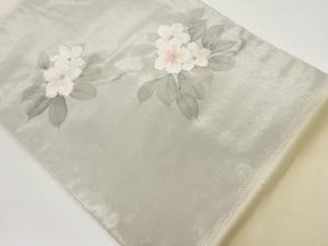 作家物　手描き花模様刺繍名古屋帯